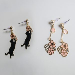 Black Sakura earrings