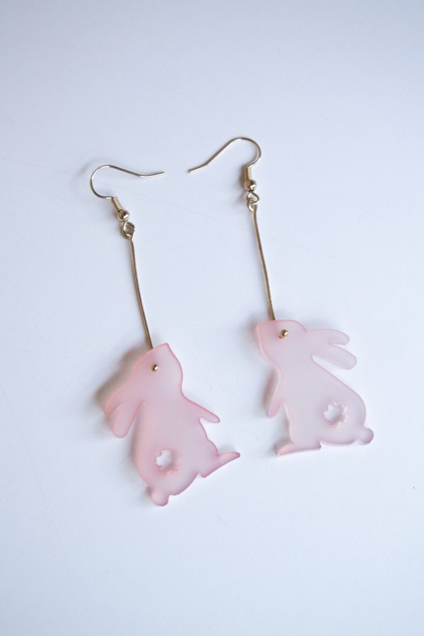 pink rabbit earring